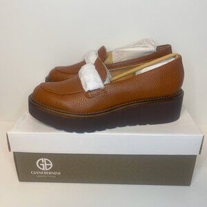 GIANI BERNINI Womens Brown 1" Platform Bit Mayaa Wedge Heeled Loafers 7 #0005